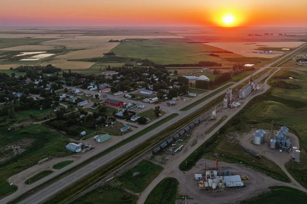 Sunset aerial view of Fillmore, 2026