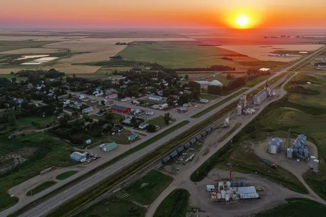 Sunset aerial view of Fillmore